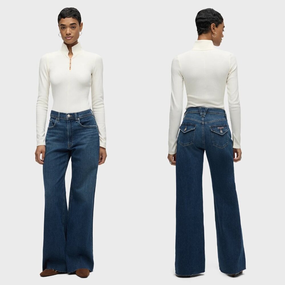 NWT New $145 Hudson Long Sleeve Hook & Eye Ecru Bodysuit Size L